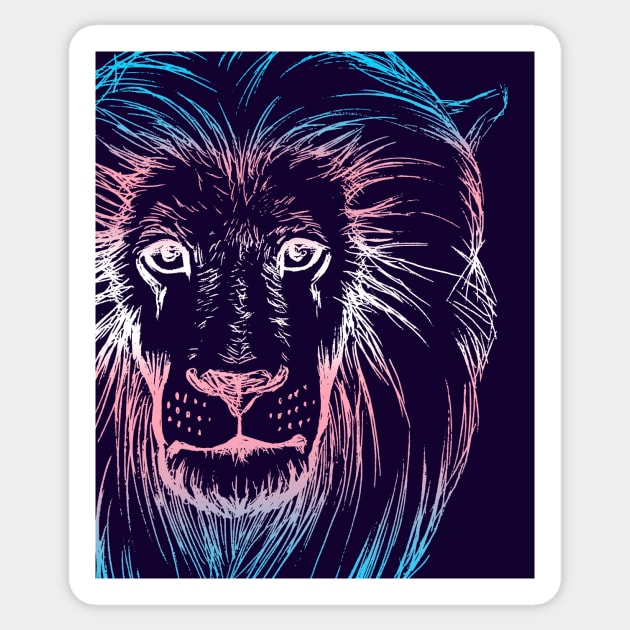 Lion Art (trans flag) Sticker by Bardic Cat